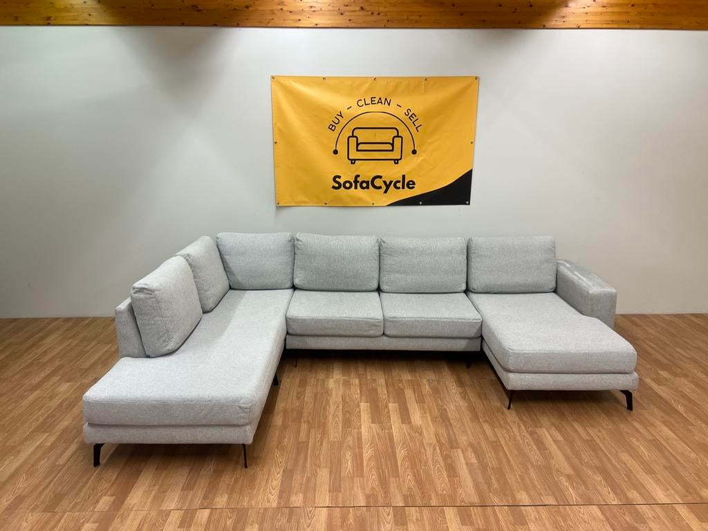 Siège/canapé en U gris spacieux - Nettoyé et livré, Enlèvement ou Envoi, Comme neuf