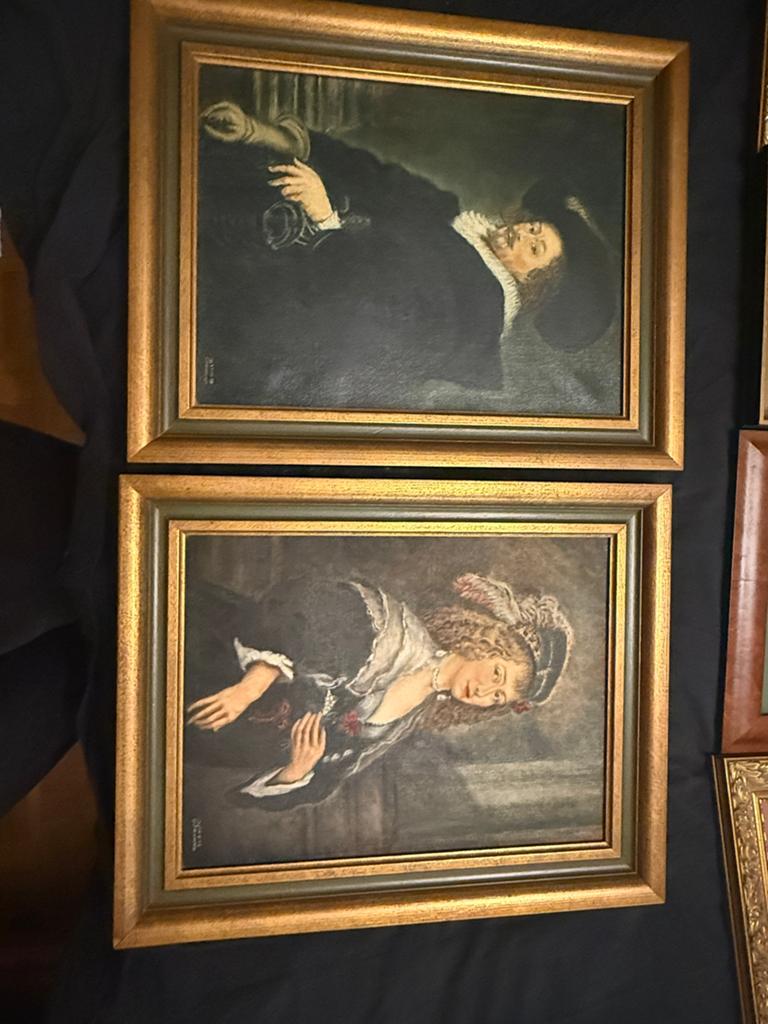 Set van 2Klassieke Olieverfschilderijen -Gesigneerd Brouwers, Antiquités & Art, Art | Peinture | Classique, Enlèvement ou Envoi