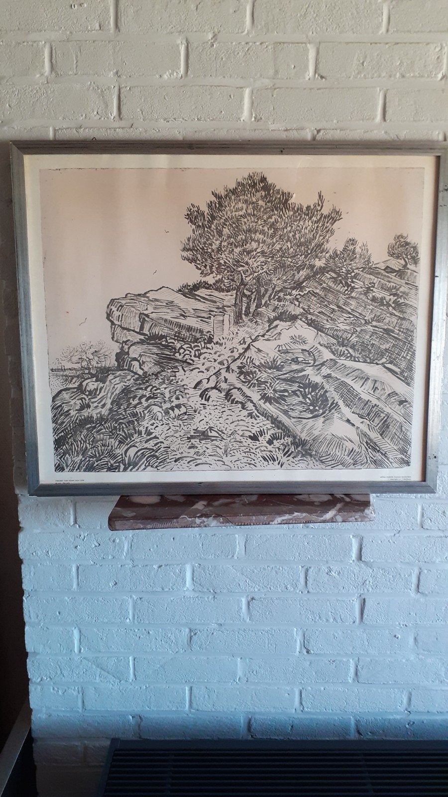 Vincent van gogh de rots-the rock., Antiquités & Art, Art | Dessins & Photographie, Enlèvement, Sous verre