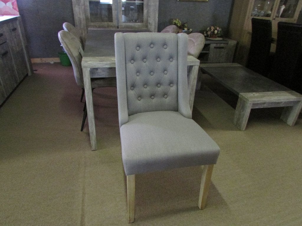 6 nieuw antraciete stoffen stoelen 780 euro., Antiek en Kunst, Ophalen