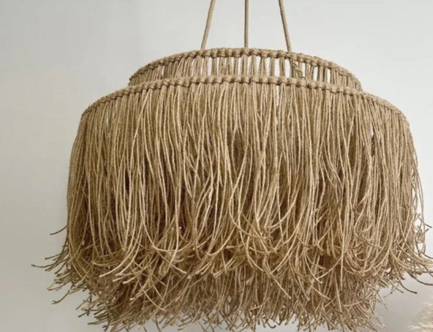 Luster in jute, Huis en Inrichting, Lampen | Kroonluchters, Ophalen of Verzenden