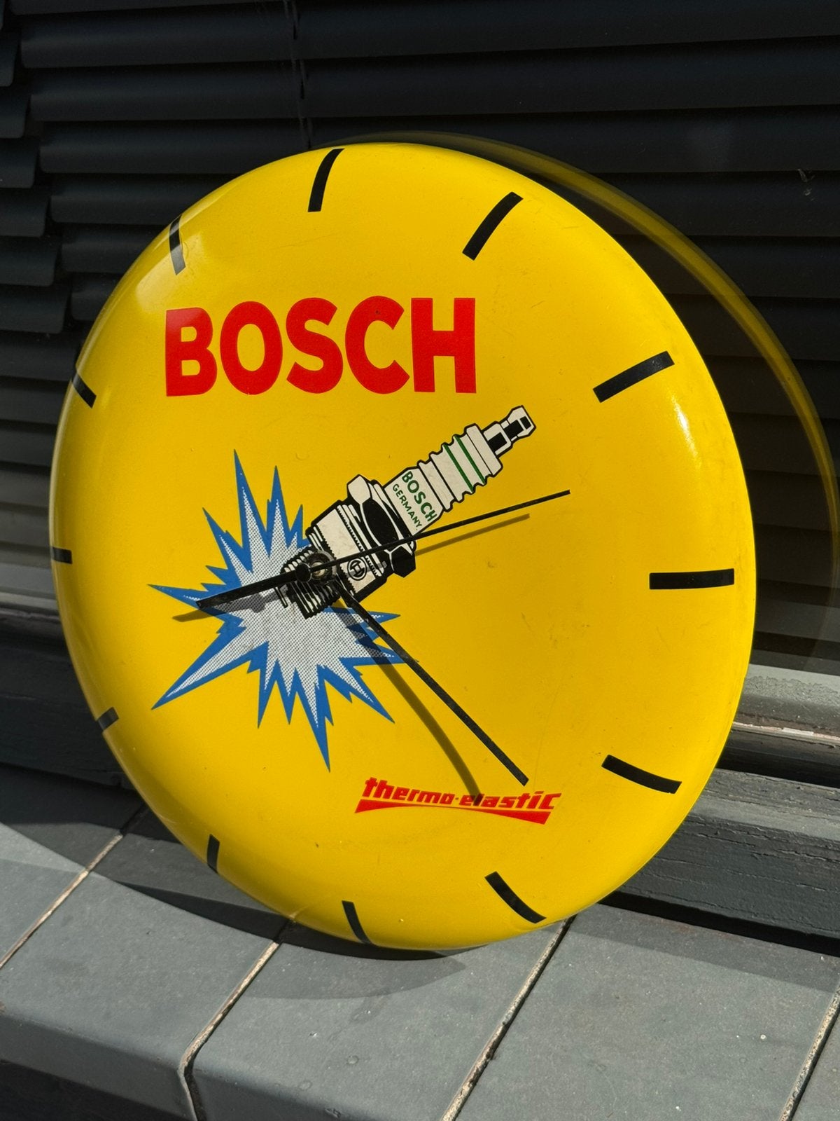 BOSCH Bougie reclame klok, Verzamelen, Ophalen, Gebruikt, Reclamebord