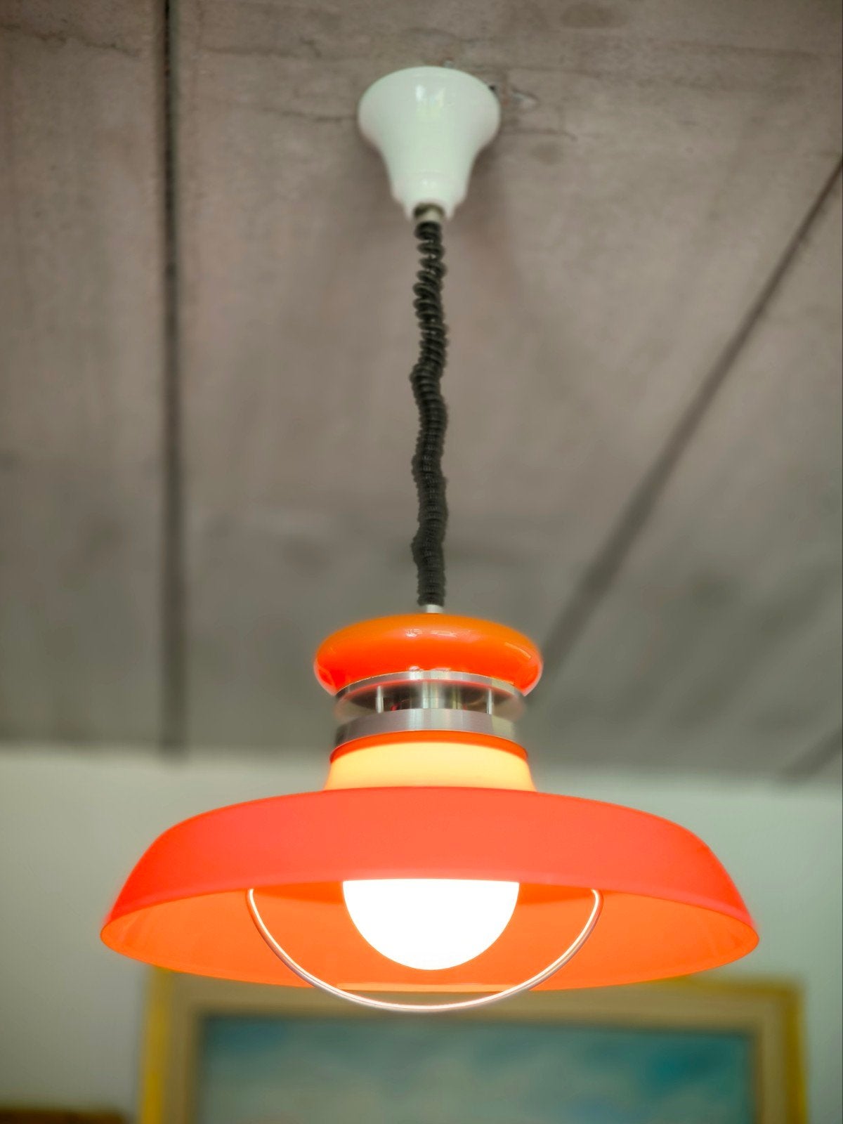 Lampe suspendue Lakro Space-Age, vintage, année 1970s, Enlèvement ou Envoi, Utilisé, Autres matériaux, Space Age vintage