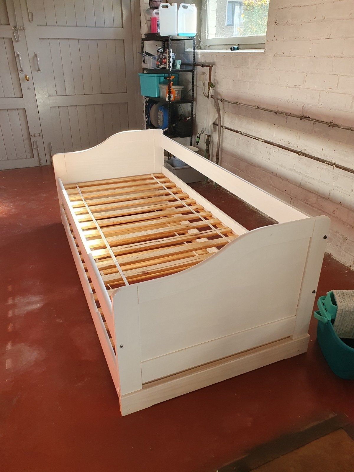 uitschuifbaar bed, Ophalen, Gebruikt, 90 cm, Eenpersoons
