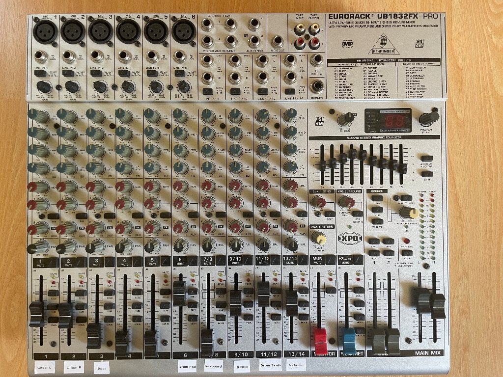 Behringer EURORACK UB1832 -PRO analoge mengpaneel, Ophalen of Verzenden, Gebruikt, 10 tot 20 kanalen