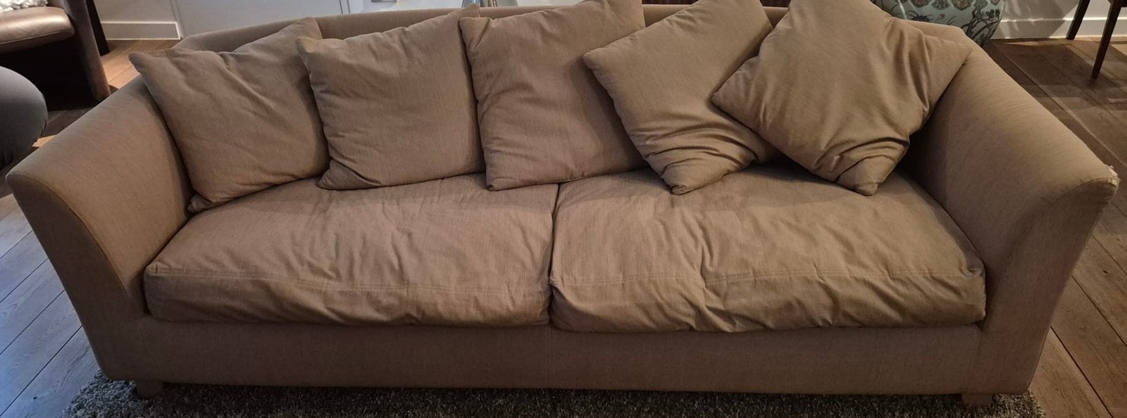 Loungezetel - merk Gelderland - met losse kussens 2m33x90cm, Huis en Inrichting, Ophalen, Gebruikt, 75 tot 100 cm, Rechte bank