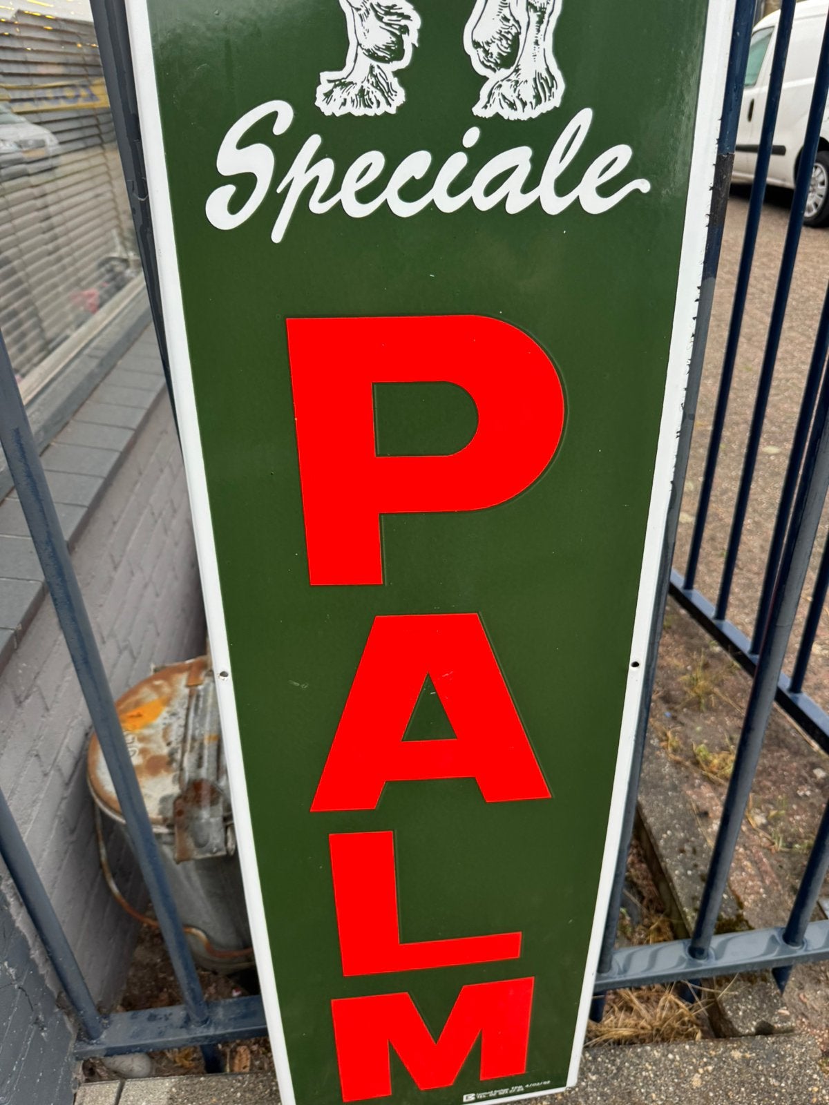 Speciale PALM emaille reclamebord, Verzamelen, Merken en Reclamevoorwerpen, Ophalen, Reclamebord, Gebruikt, .
