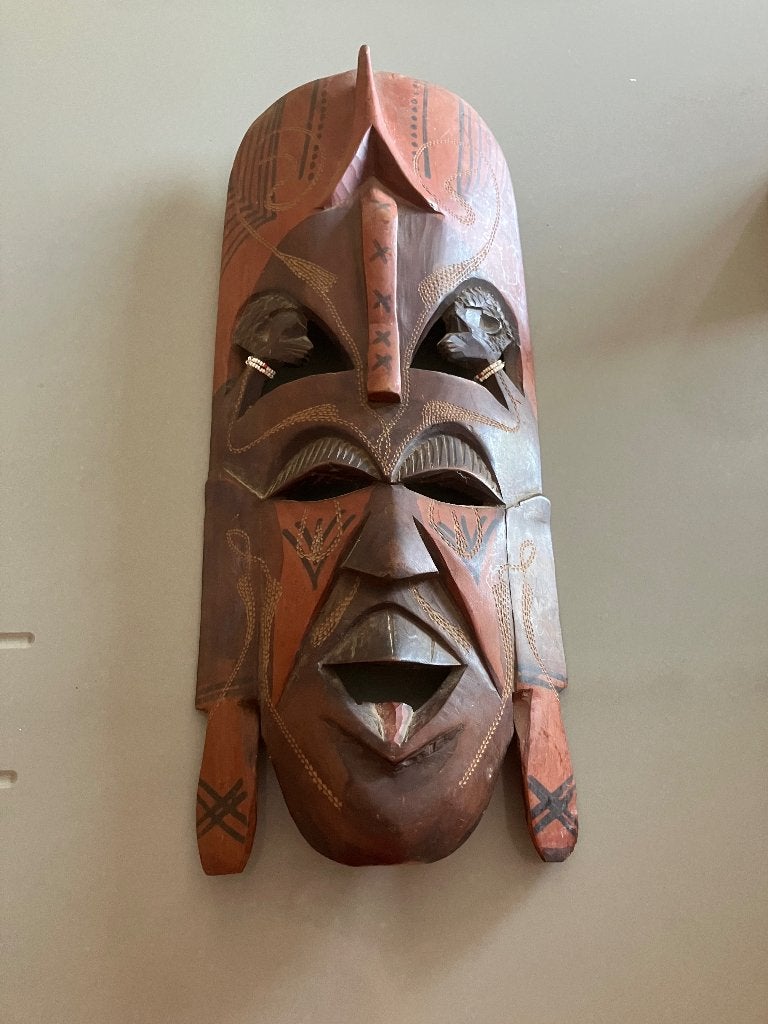 Afrikaans masker, Afrique, Enlèvement ou Envoi, Brun, 47 cm