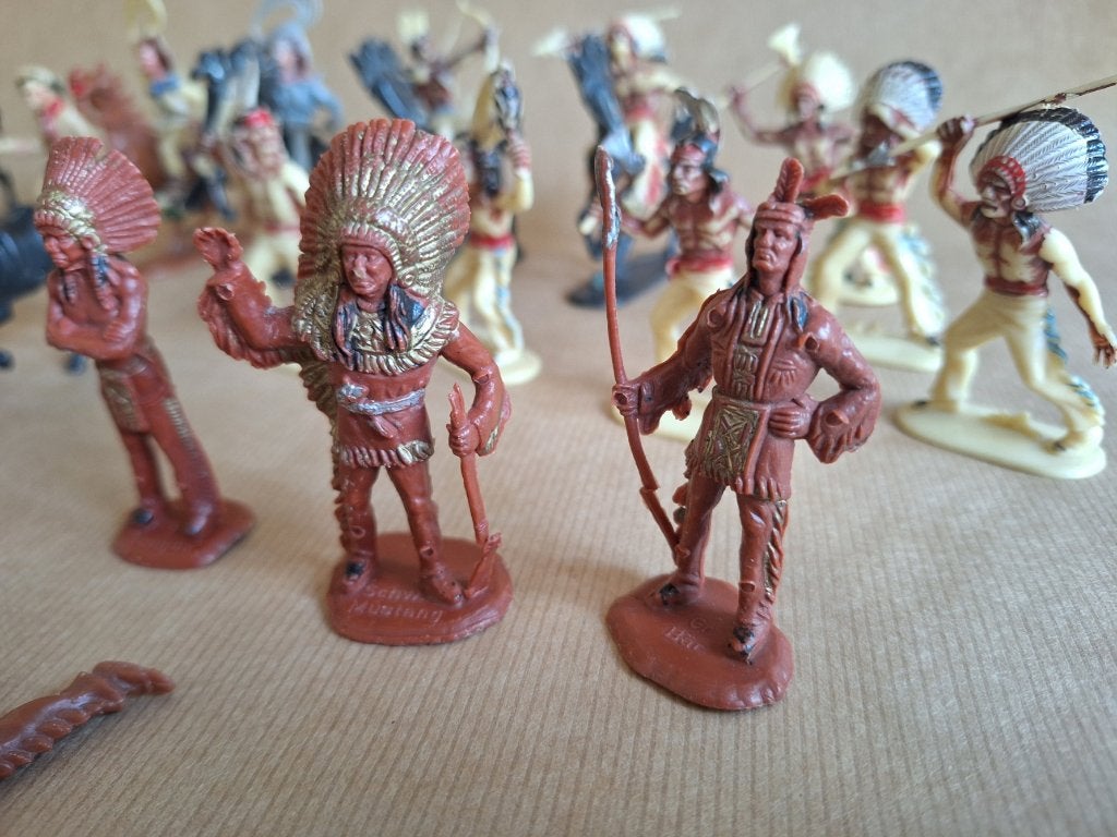 Retro Indianen en Cowboy figuren jaren zestig, Ophalen of Verzenden