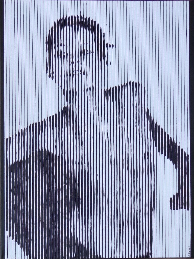 GERKE RIENKS / KATE MOSS / ACRYLVERF / 80x60cm / SIG CHASSIS, Enlèvement, Signé, Peinture acrylique
