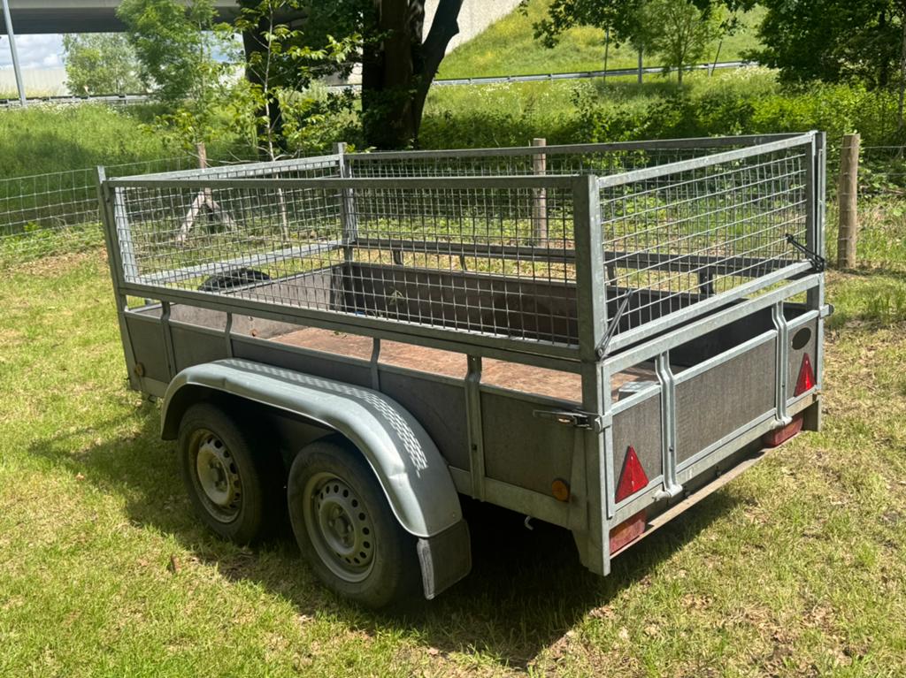 Dubbelasaanhangwagen MET LOOFREKKEN, Auto diversen, Aanhangers en Bagagewagens, Ophalen, Zo goed als nieuw