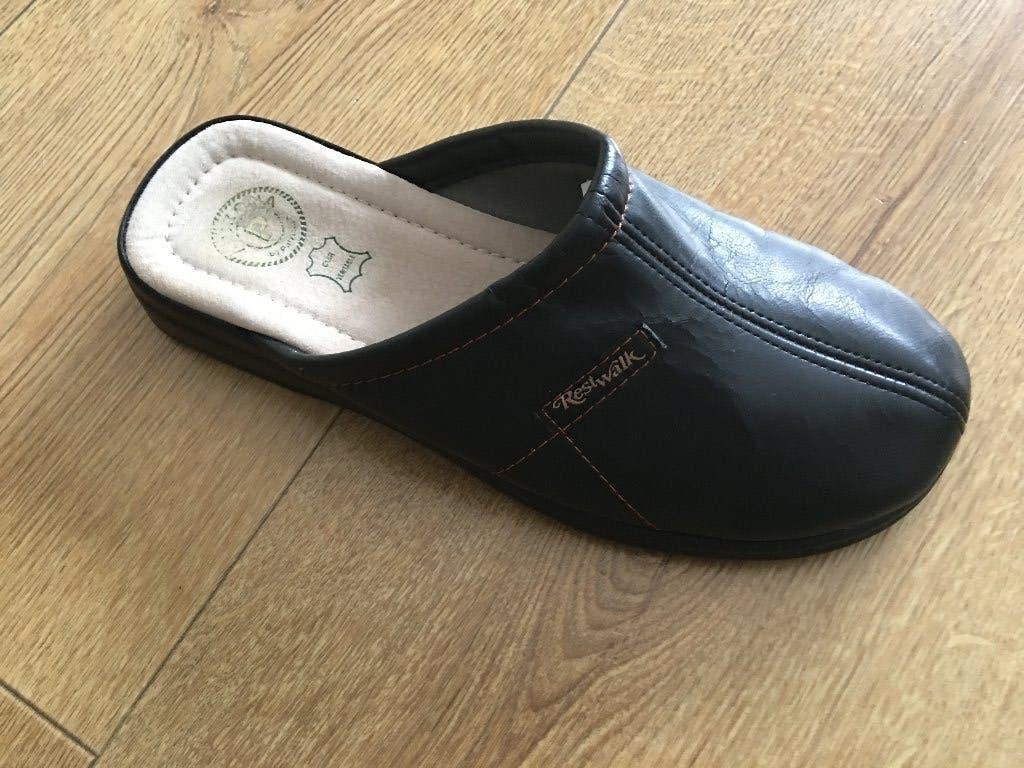 Leren pantoffels voor heren, Ophalen, Nieuw, Zwart, Pantoffels of Sloffen