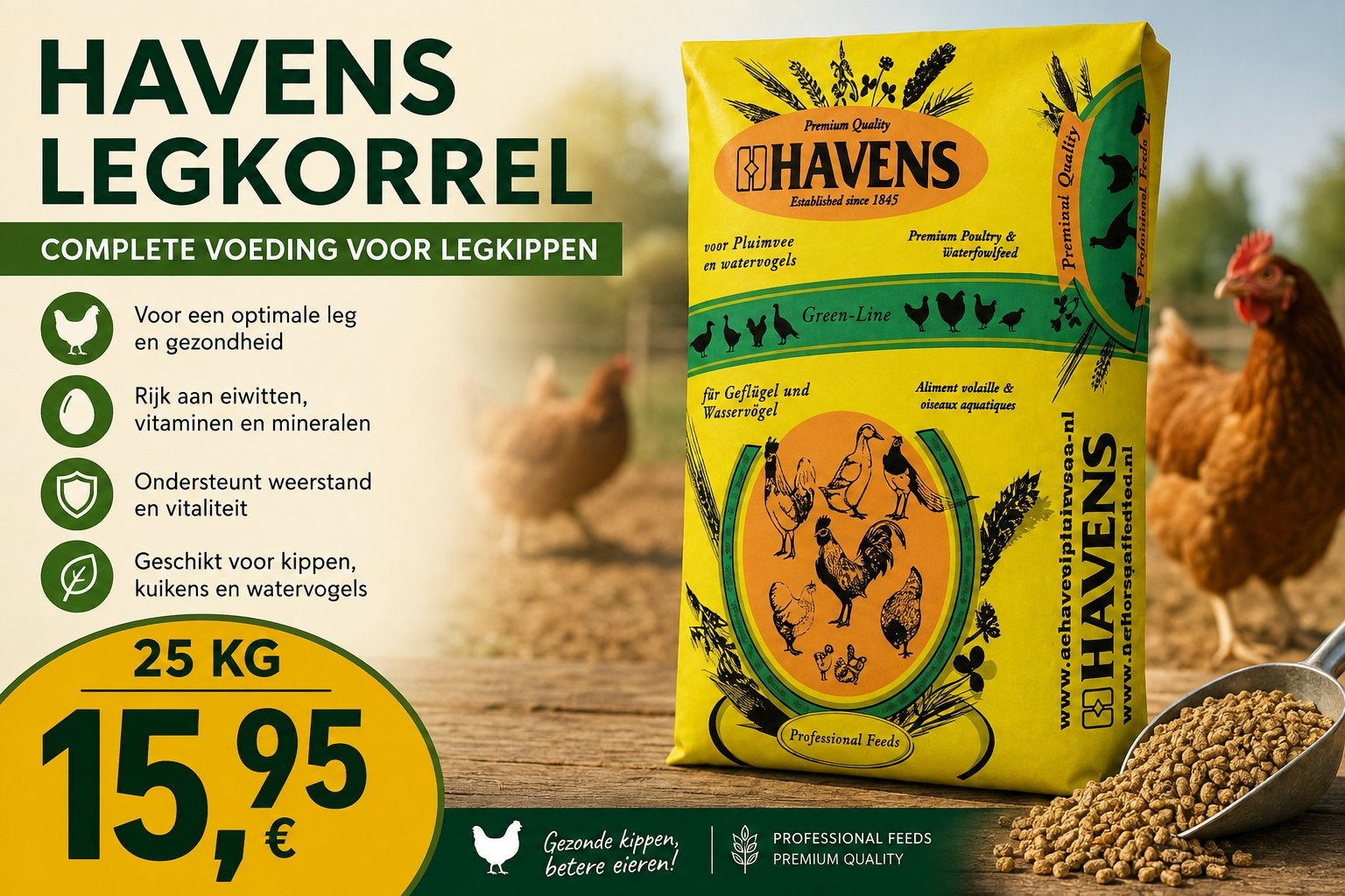 Sac de 25 kg de pellets à pondre - Havens