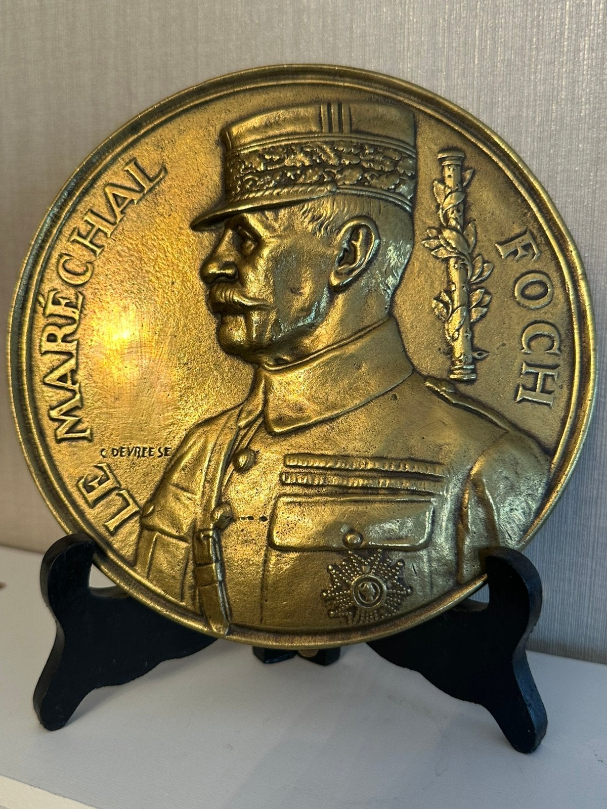 Memoria Ferdinand Foch door G. devreese, Ophalen, Landmacht, Miniatuur of Beeldje