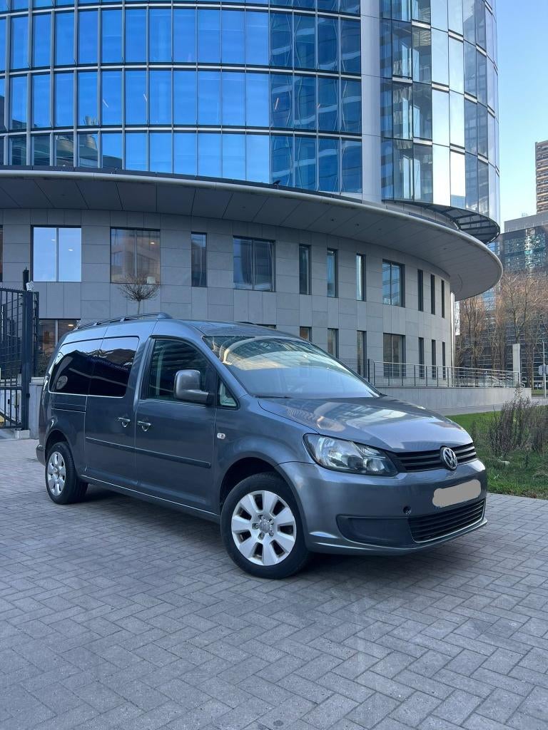 Vw Caddy 7 zitplaatsen, Auto's, Voorwielaandrijving, Stof, Zwart, 4 cilinders