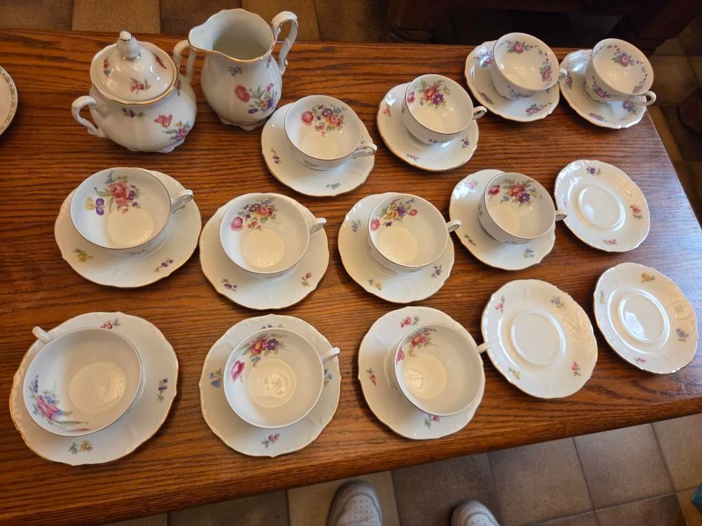 Service à Thé/Café Vintage Bavaria - Porcelaine Décor Floral, Enlèvement