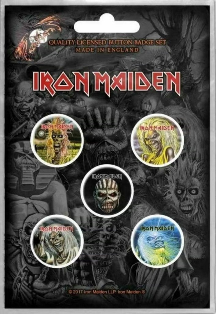 Iron Maiden button Faces of Eddie officiële merchandise, Ophalen of Verzenden, Nieuw