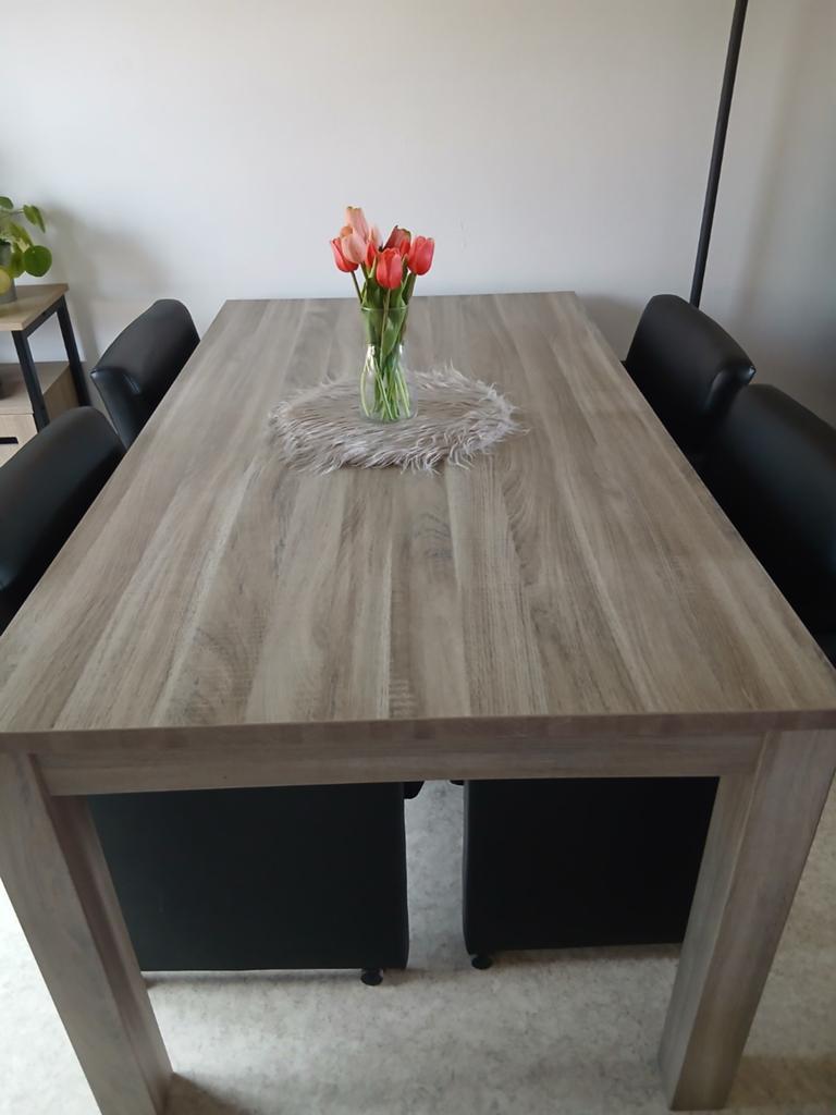 Licht eiken eettafel + salontafel, Huis en Inrichting, Complete inboedels, Ophalen