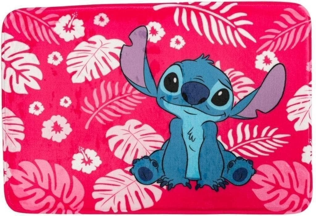 Stitch Badmat / Vloerkleed - Roze - Disney Kinderkamer, Nieuw, Kleed of Kussen, Ophalen of Verzenden, Wasbaar