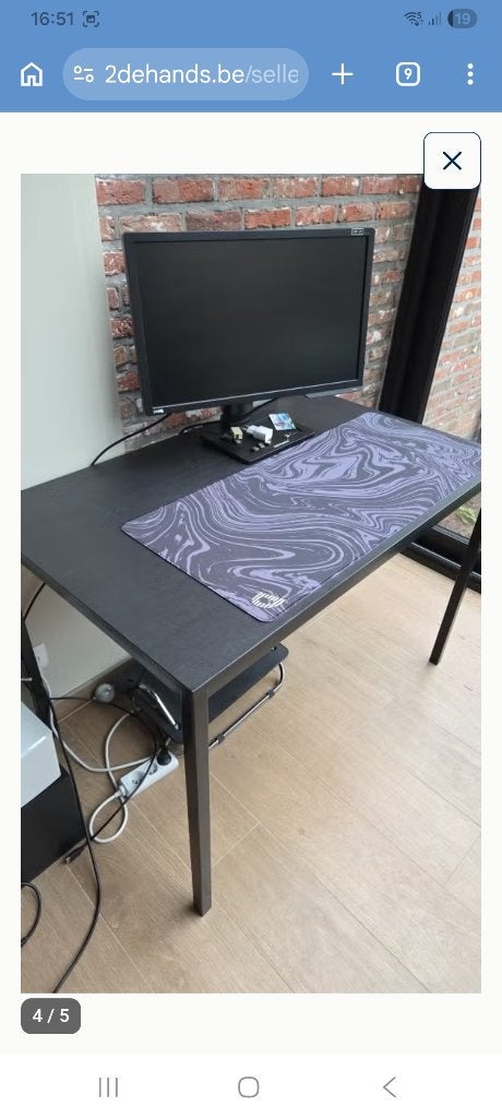 Zwarte keukentafel, Huis en Inrichting, Ophalen, Gebruikt, 100 tot 150 cm, 50 tot 100 cm