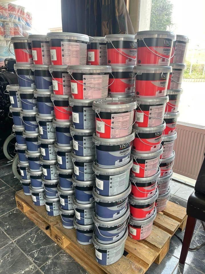 Actie alle verfpotten 2,5l 25m2 €12stuk, Ophalen