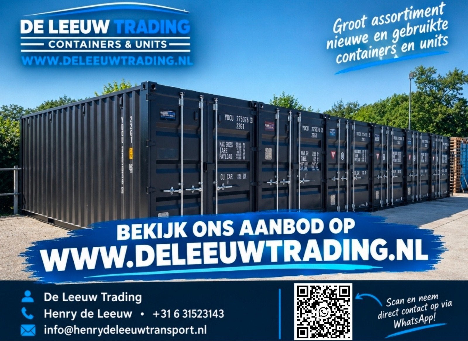 te koop nieuwe en gebruikte containers 4ft t/m 40ft, Enlèvement ou Envoi