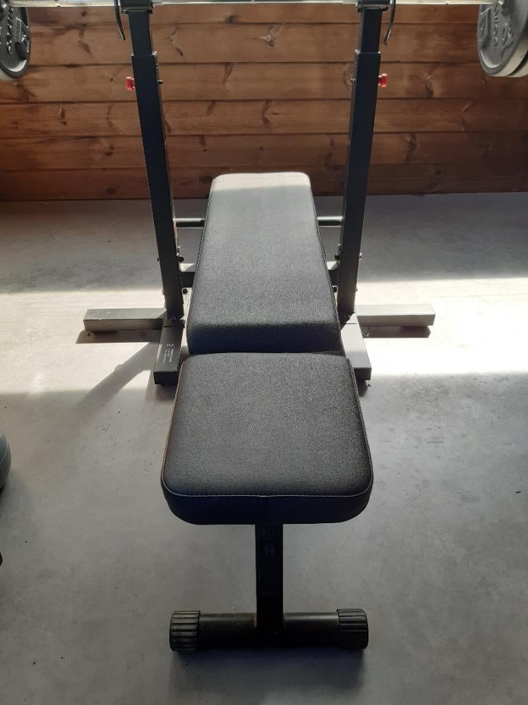 Halterbank met haltersteunen corenght, Enlèvement, Comme neuf, Bras, Banc d'exercice