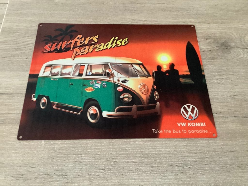 Plaque métallique VW Kombi (30x39 cm), Enlèvement ou Envoi, Comme neuf, Voitures