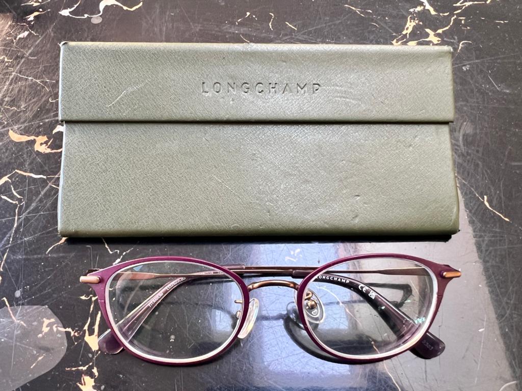 LONGCHAMP BRIL MET ETUI, Ophalen of Verzenden, Zo goed als nieuw