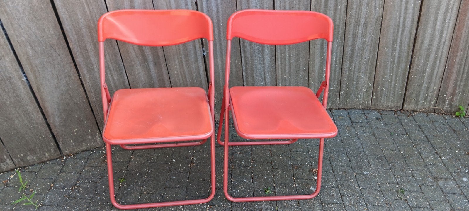 2 klapstoelen, Huis en Inrichting, Stoelen, Ophalen, Gebruikt, Twee, Metaal