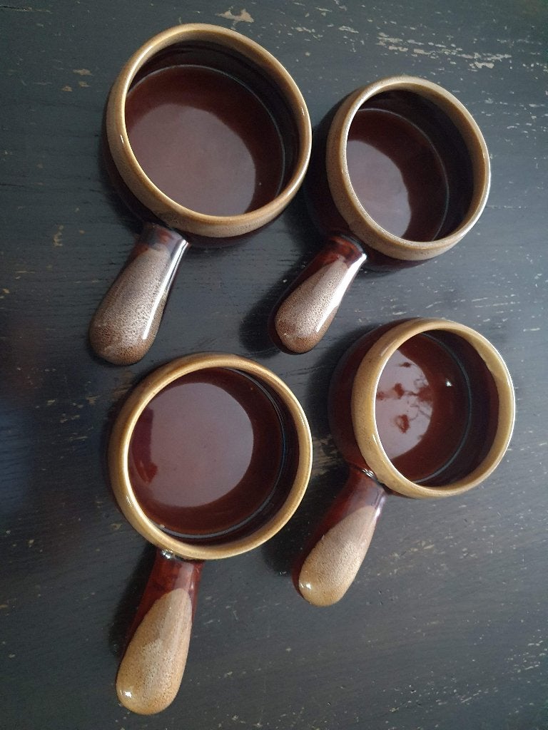 4 potjes geschikt voor de oven, Ophalen of Verzenden, Zo goed als nieuw, Steen/keramiek, Overige typen