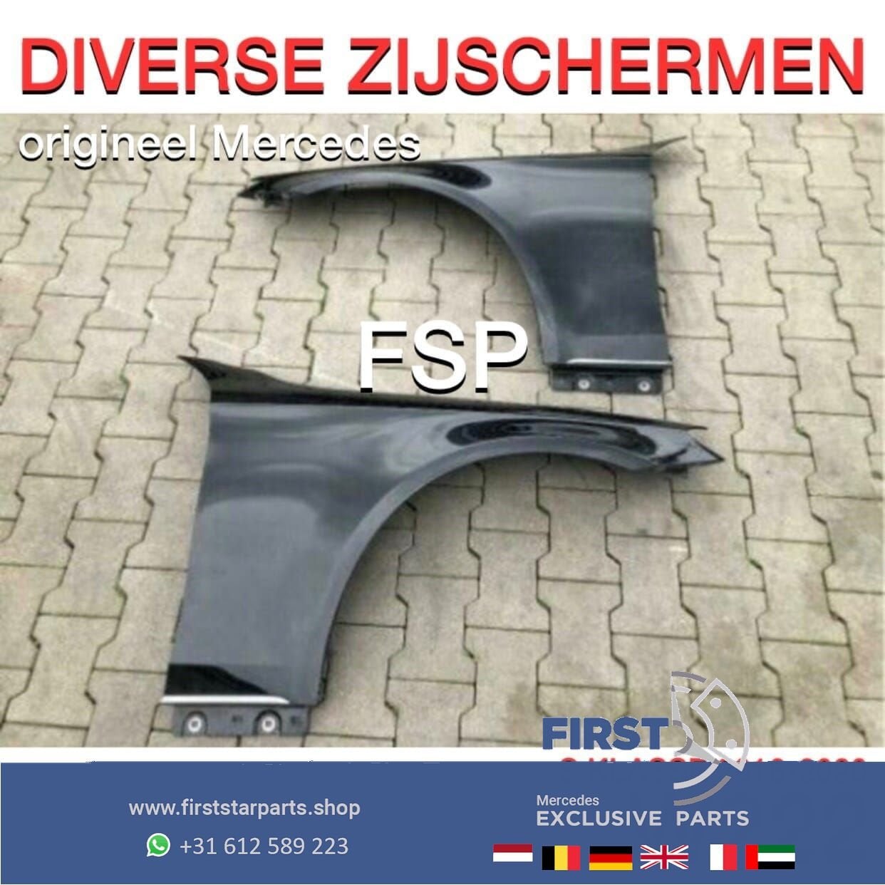 W222 ZIJSCHERM LINKS / RECHTS origineel Mercedes S KLASSE 20, Gebruikt, -, Ophalen of Verzenden, Spatbord