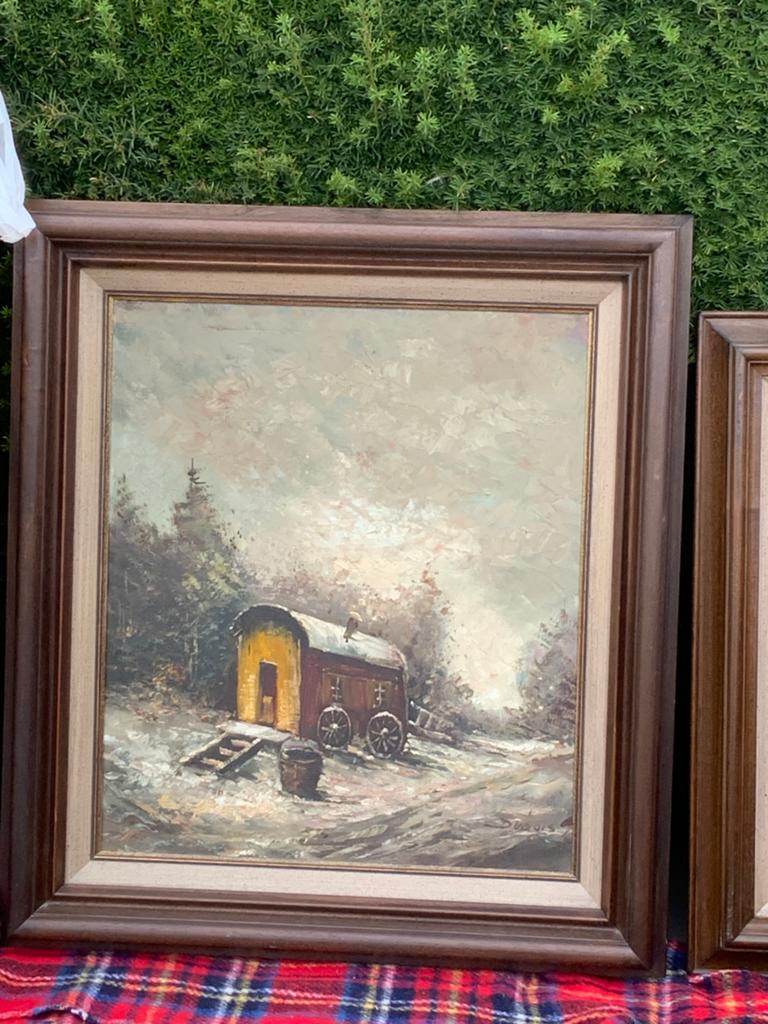 Pipowagen in een sneeuwlandschap, Antiek en Kunst, Ophalen