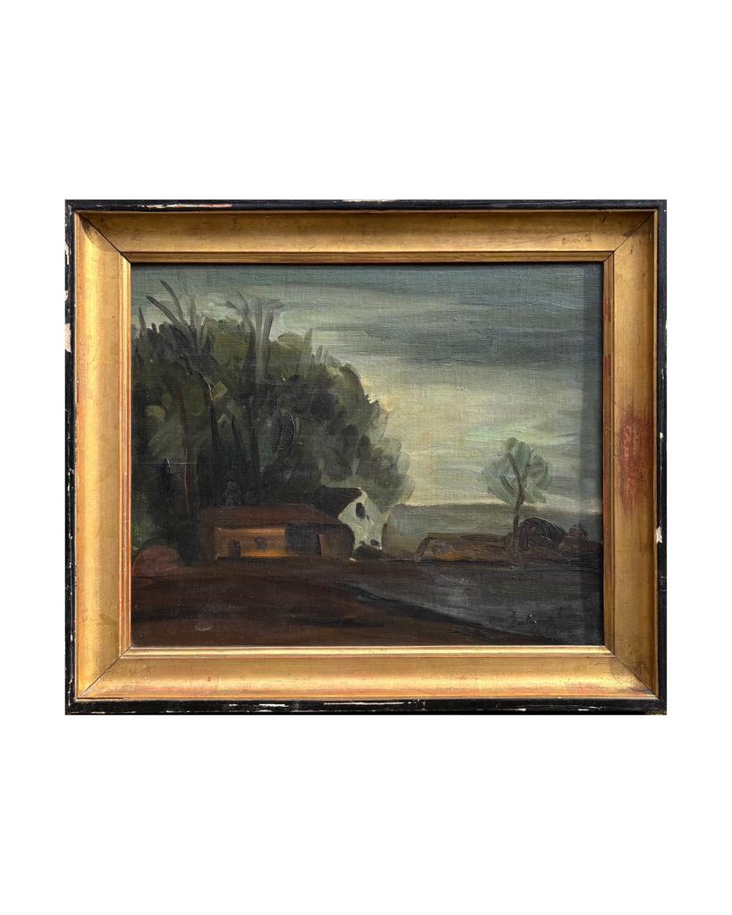 Peinture à l'huile « Paysage d'hiver » de G. Balenghien, Antiquités & Art, Enlèvement