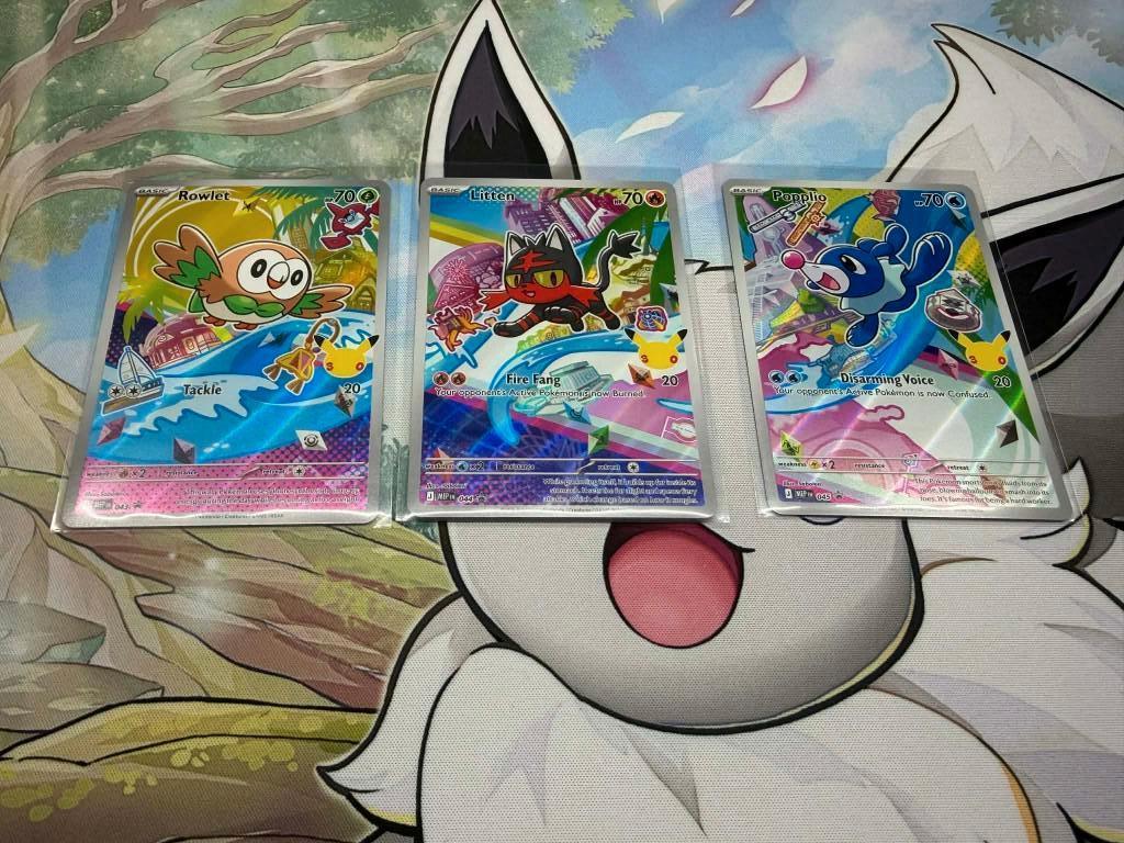 Rowlet, Litten, Popplio, Ophalen of Verzenden, Nieuw, Meerdere kaarten, Foil