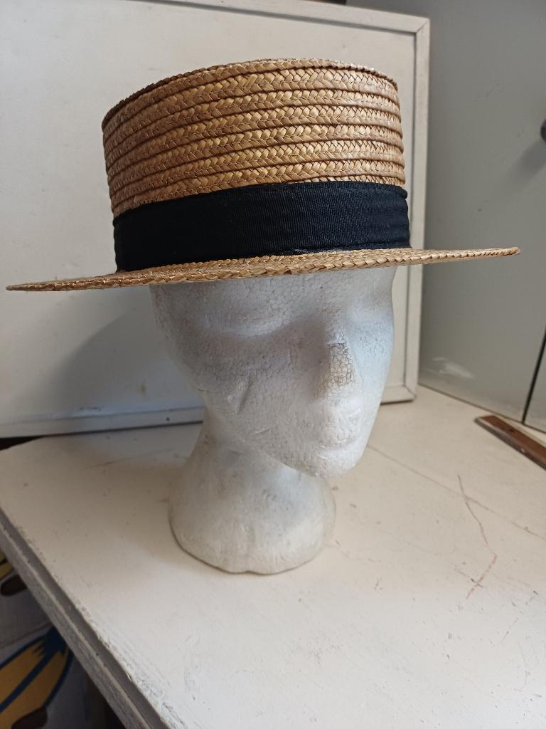 annee 1900  canotier  chapeau de paille neuf, Antiquités & Art, Enlèvement ou Envoi