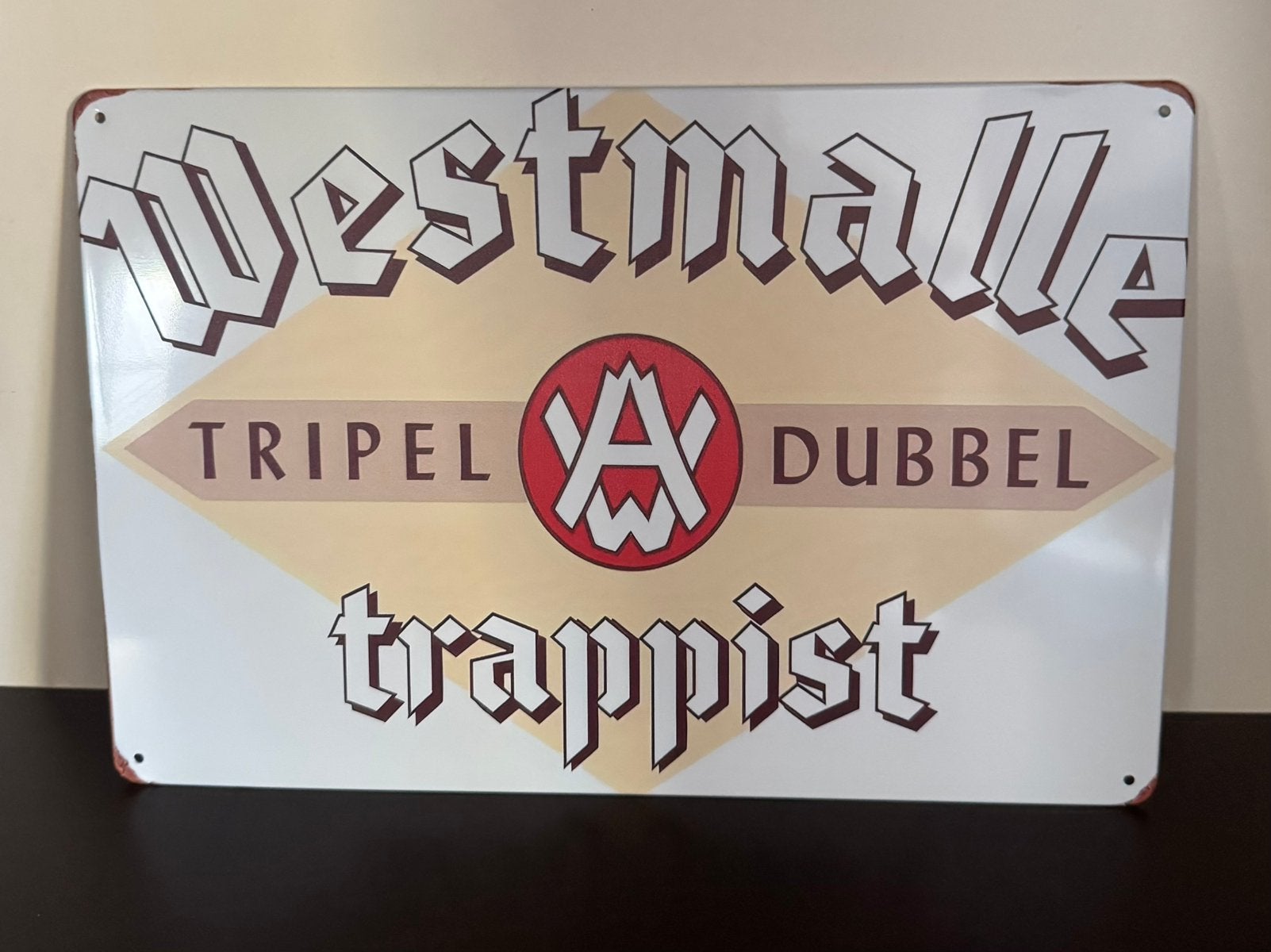 Metalen reclamebord Westmalle Trappist, Verzamelen, Ophalen of Verzenden, Nieuw, Reclamebord, Plaat of Schild