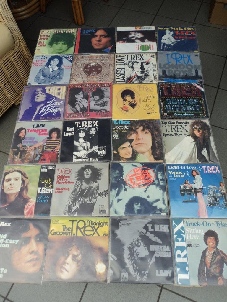 T-rex zeer mooi lot van 24 singles voor 70 euro!, Cd's en Dvd's, Gebruikt, 7 inch, Single, Ophalen of Verzenden
