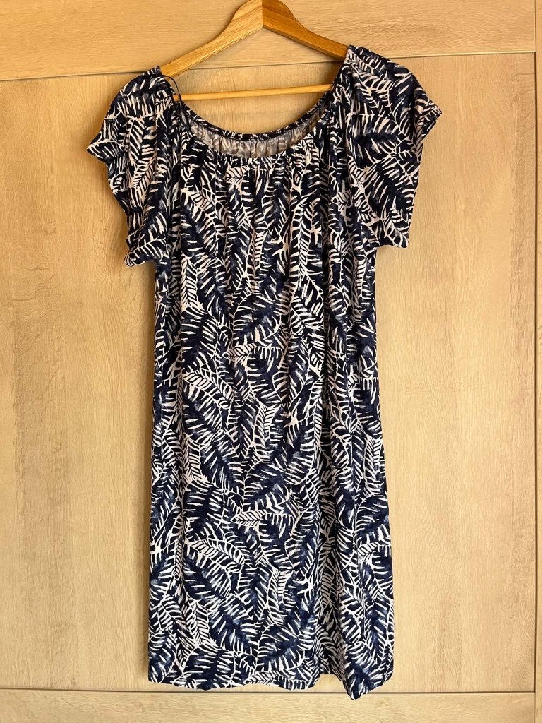 kleed blauw wit msmode stretch large 48, Kleding | Dames, Blauw, Jurk, Ophalen of Verzenden, Zo goed als nieuw