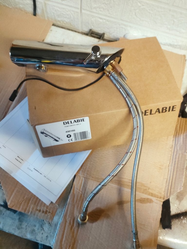 Robinet delabie tempomatic 4  mix, Ophalen, Zo goed als nieuw, Chroom, Kraan