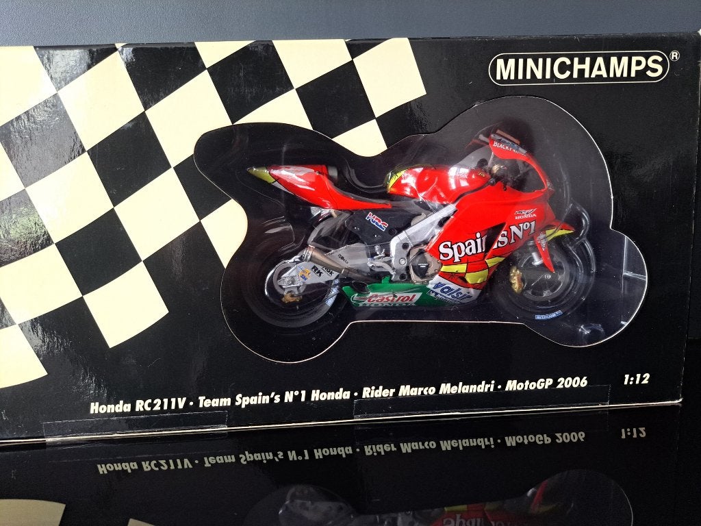 1:12 Minichamps Honda RC211V Melandri MotoGP 2006, Ophalen of Verzenden, Nieuw, 1:9 t/m 1:12, Motor