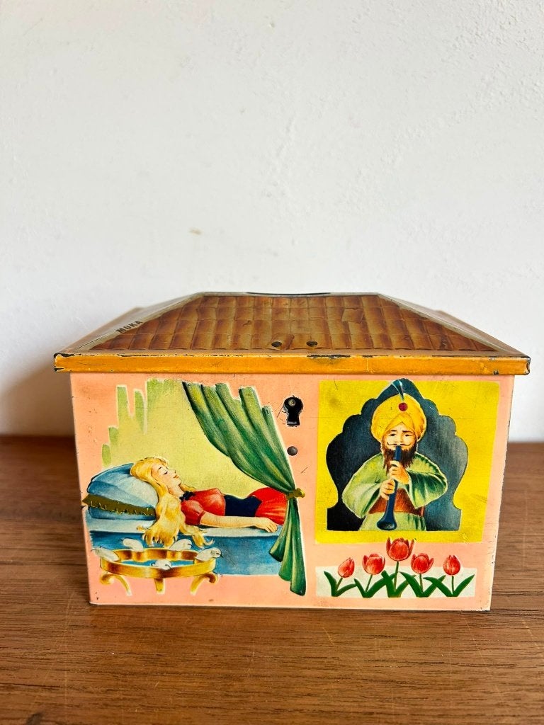 Vintage Beyers koffieblik – Efteling illustraties, Verzamelen, Ophalen of Verzenden, Gebruikt, Overige typen