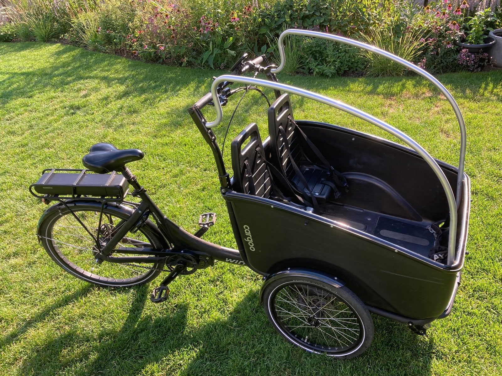 Winther Cargoo elektrische bakfiets, 4 kinderen of meer, Gebruikt, Elektrisch, Schijfrem