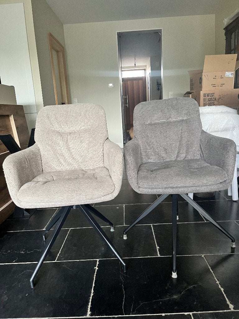 6 eetkamerstoelen, Ophalen, Gebruikt, Grijs, Vijf, Zes of meer stoelen
