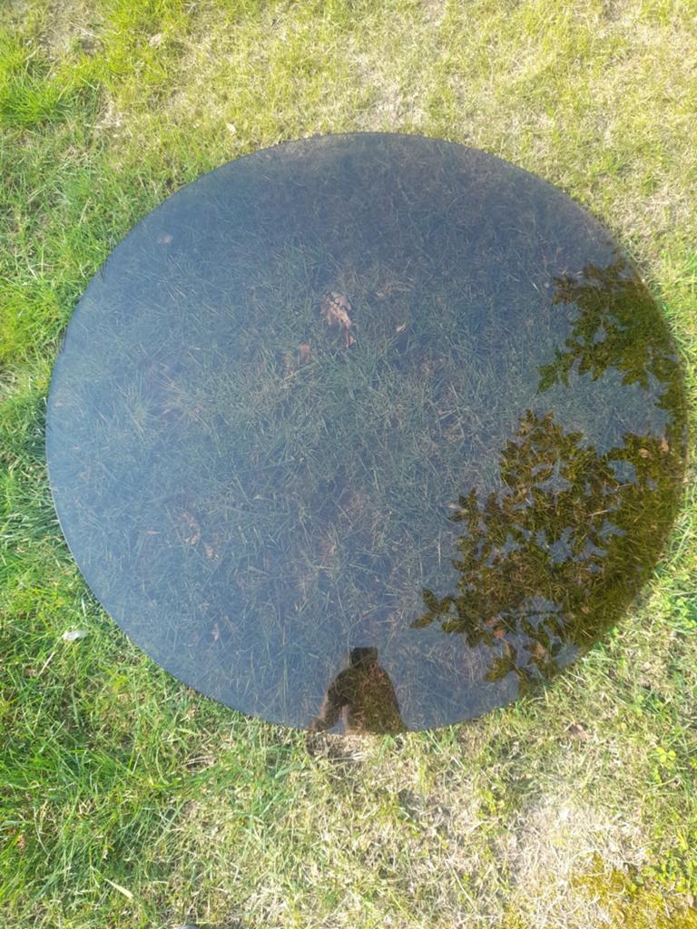 Rond glazen tafelblad 1m10 op 9mm., Ophalen of Verzenden