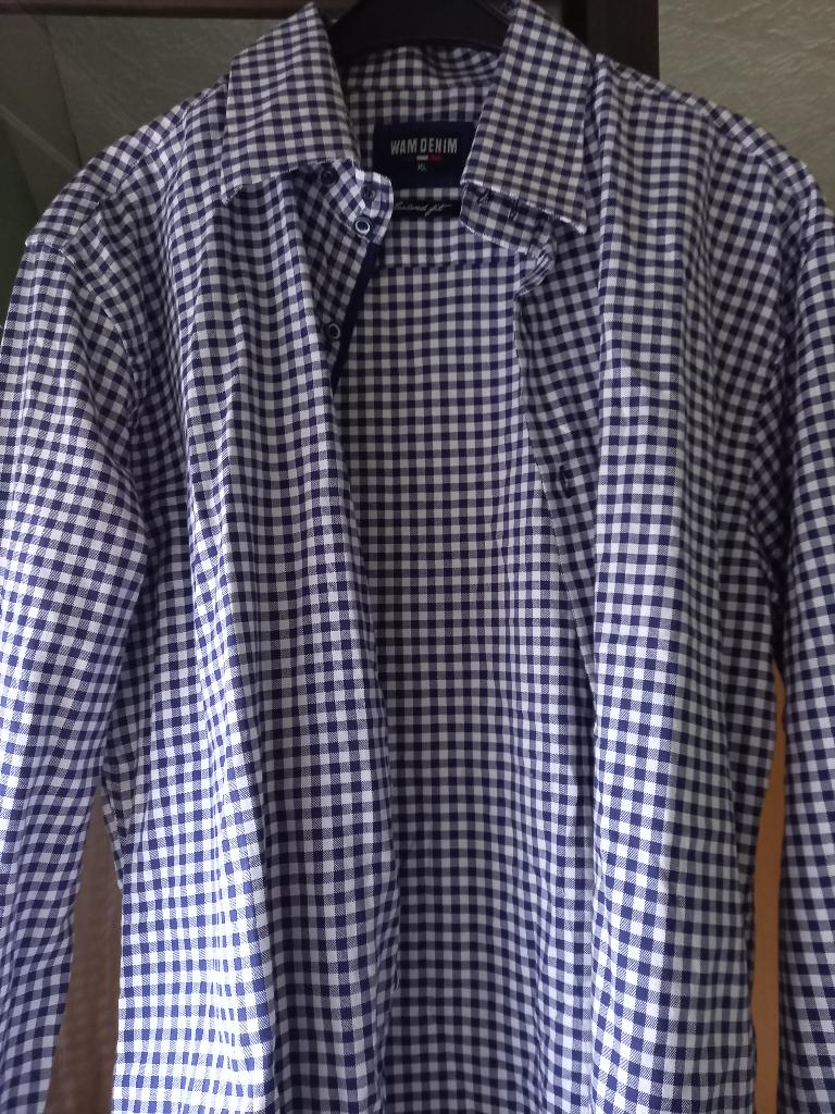 Nieuw hemd wam denim blauw carre maat xl, Enlèvement, Neuf, Bleu