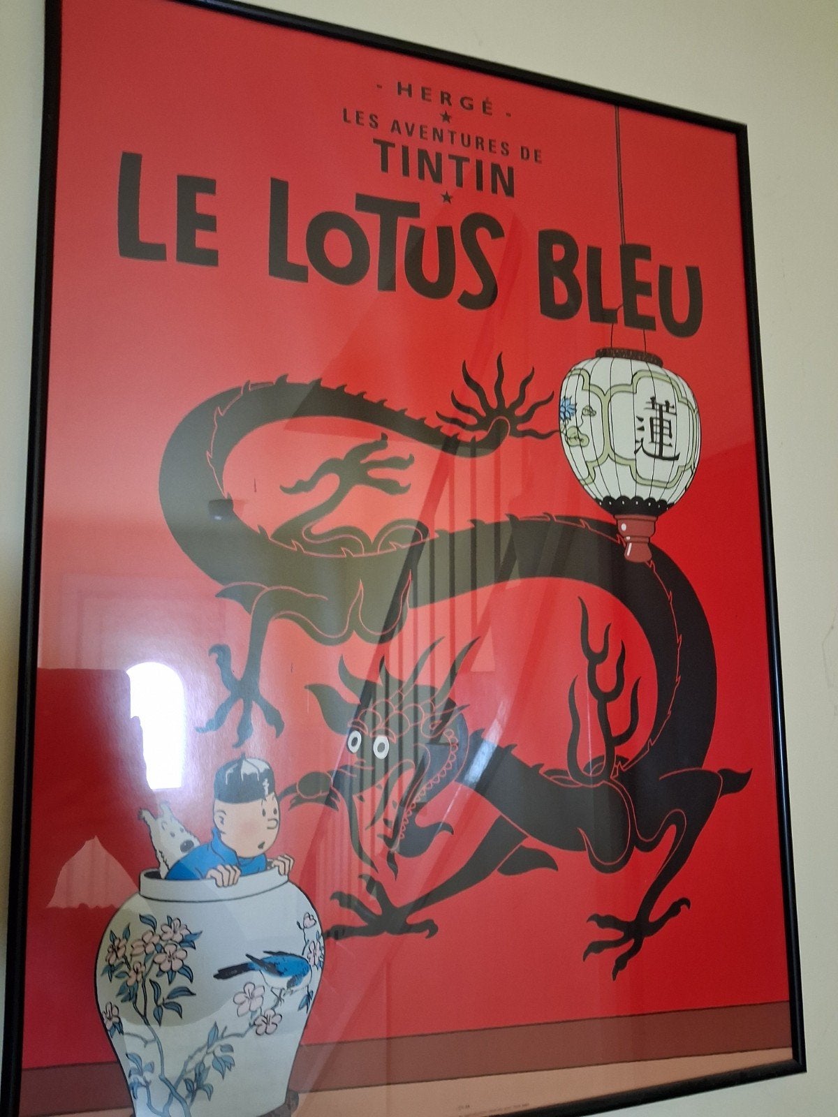 Blauwe lotuslijst - Kuifje, Verzamelen, Posters, Ophalen