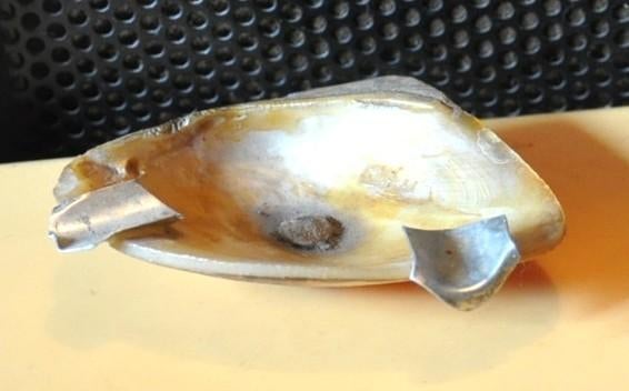 cendrier artisanal realisé avec coquillage nacre, Enlèvement ou Envoi, Utilisé, Cendrier