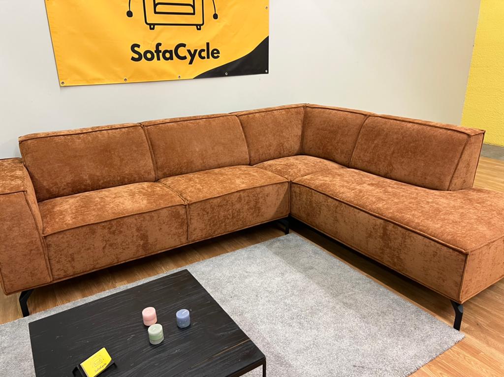 OVERSTOCK Calvaro hoekzetel – roestbruin, warm en stijlvol, Nieuw, Ophalen of Verzenden, SofaCycle, Info@sofacycle.be