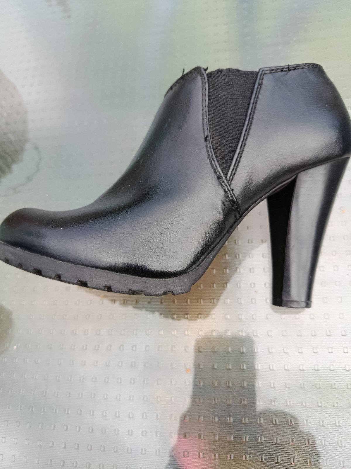 Bottines Cuir noir hauts talons P 38, Kleding | Dames, Ophalen, Zwart, Lage of Enkellaarzen, Gedragen